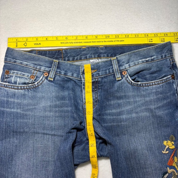 VTG Lucky Brand Lil' Maggie Embroidered Jeans Sz 8/29 Made in USA Low Rise Flare - Picture 9 of 10